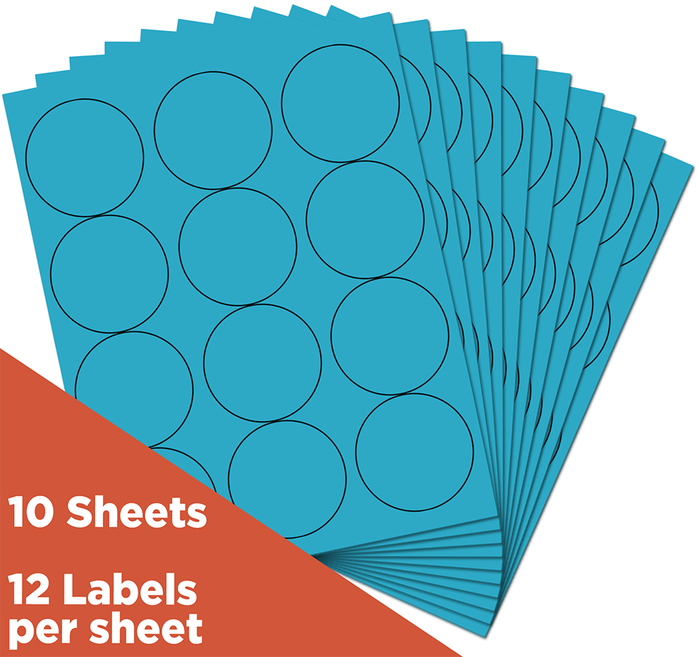 Blue Large 2 1/2 Inch Round Labels