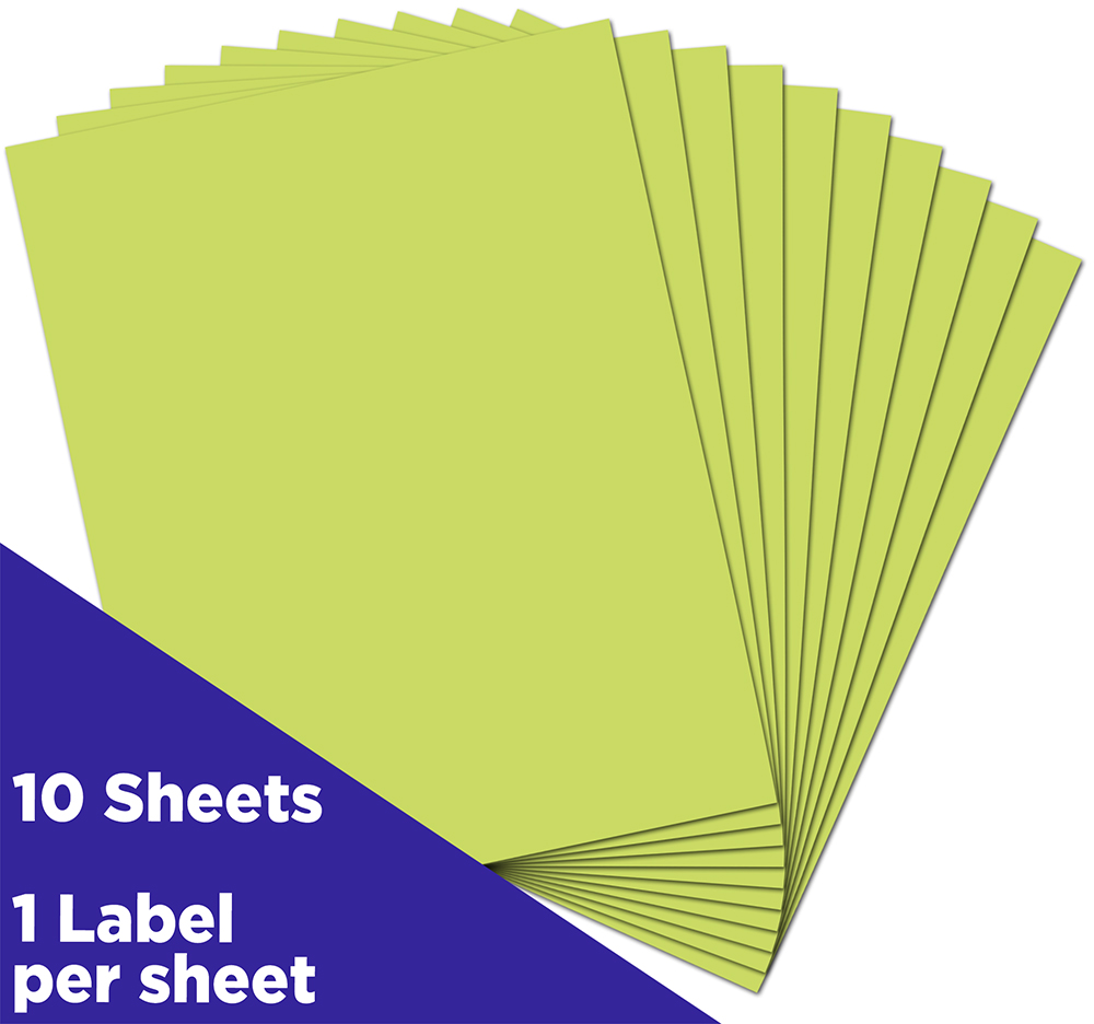 Ultra Lime 8 1/2 x 11 Full Sheet Shipping Labels