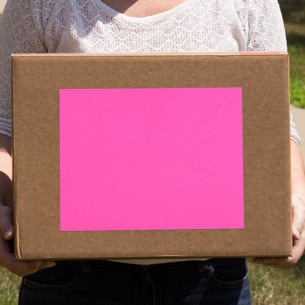 Neon Pink 8 1/2 x 11 Full Sheet Shipping Labels