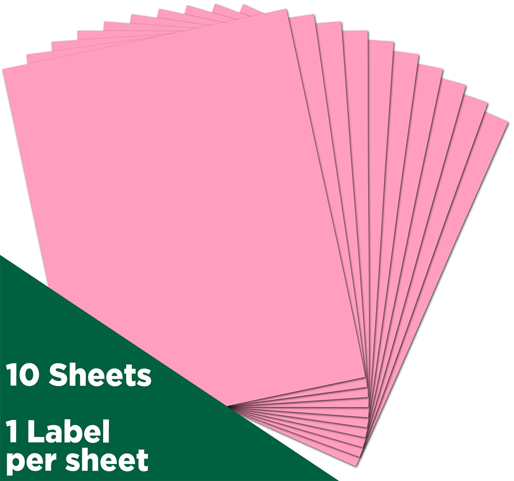 Ultra Pink 8 1/2 x 11 Full Sheet Shipping Labels