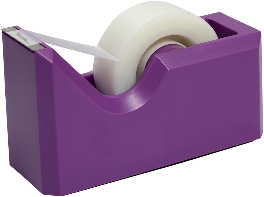 Purple Stapler and Tape Dispenser Desk Set
