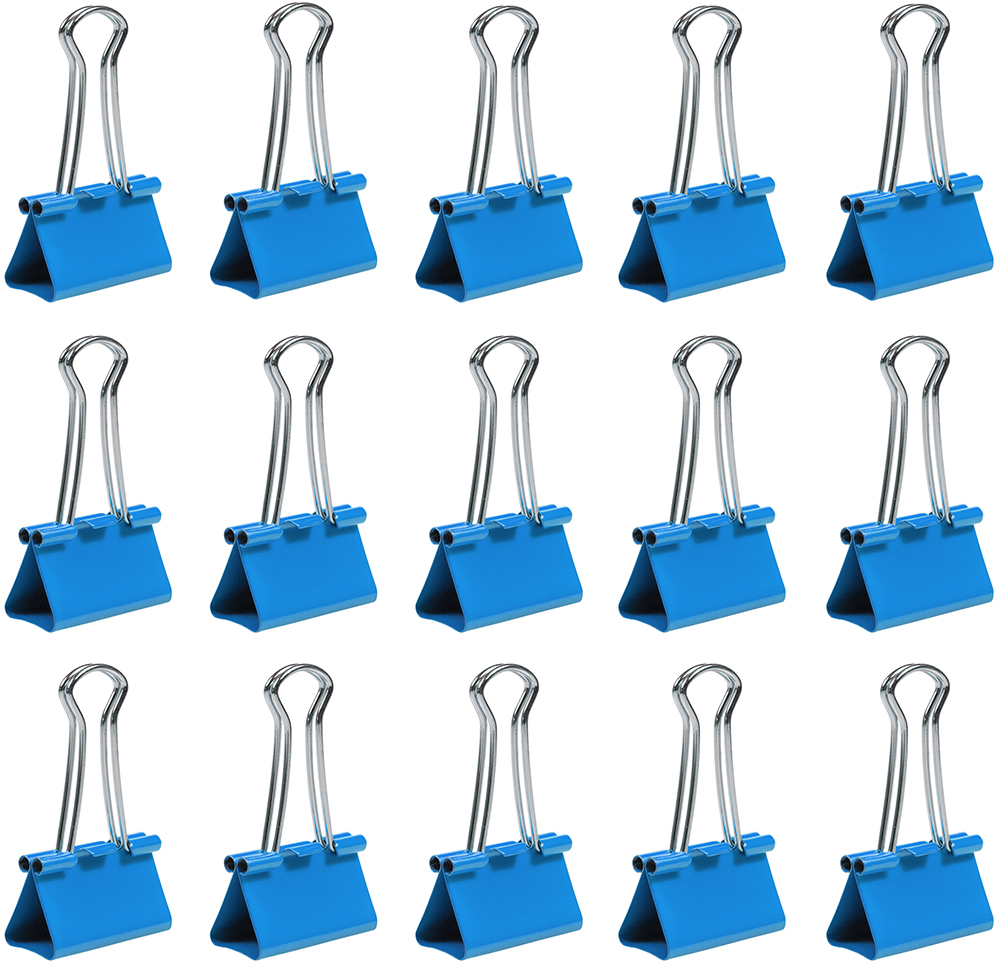 Blue Medium 32mm Binder Clips - 15 Pack