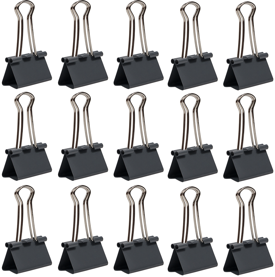 Gray Medium 32mm Binder Clips - 15 Pack