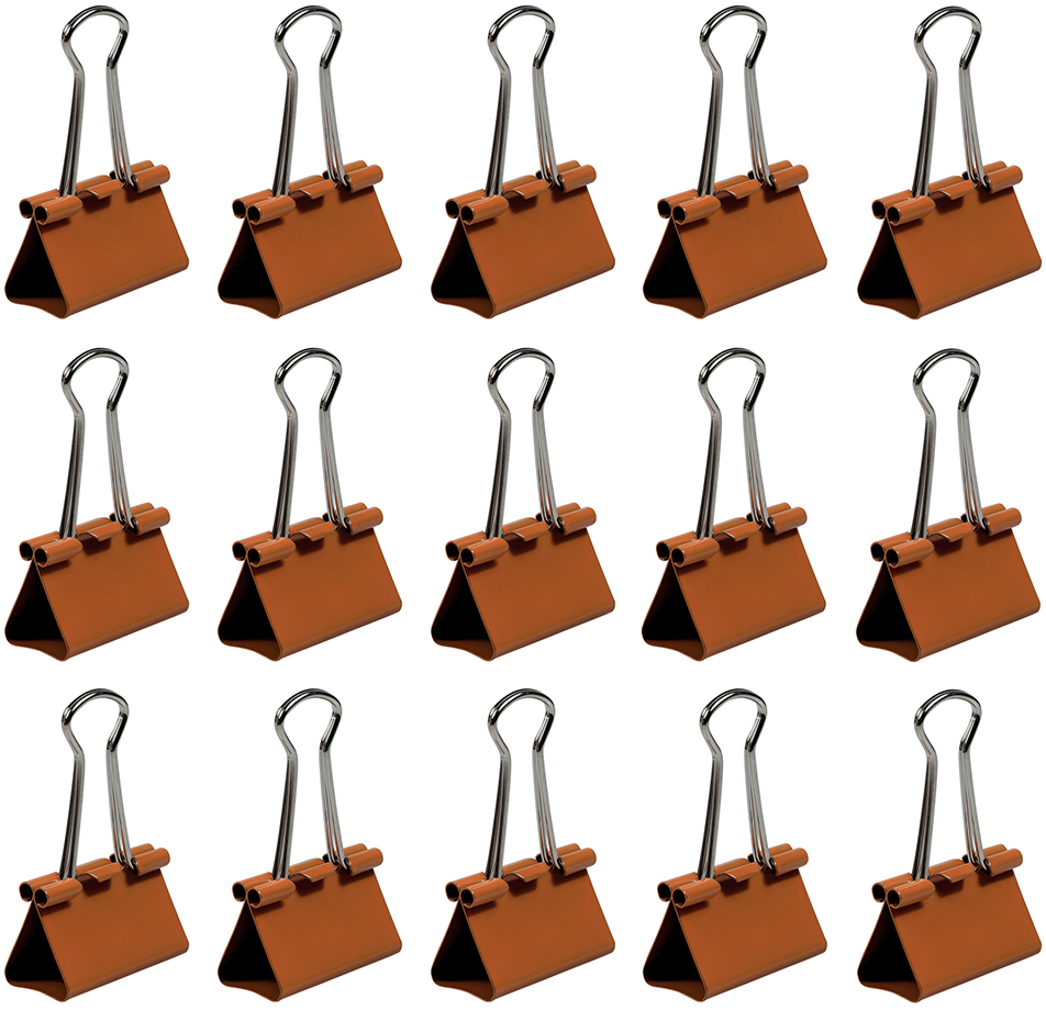 Orange Medium 32mm Binder Clips - 15 Pack