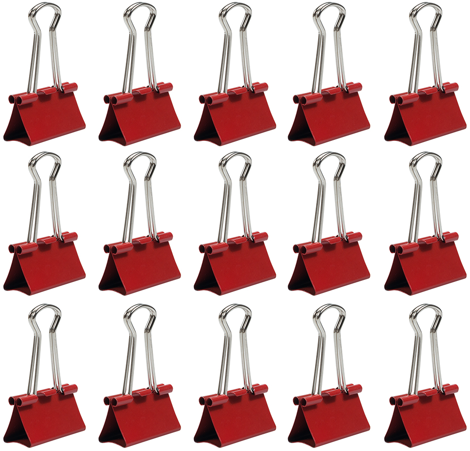 Red Medium 32mm Binder Clips - 15 Pack