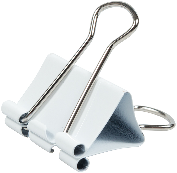 White Medium 32mm Binder Clips - 15 Pack