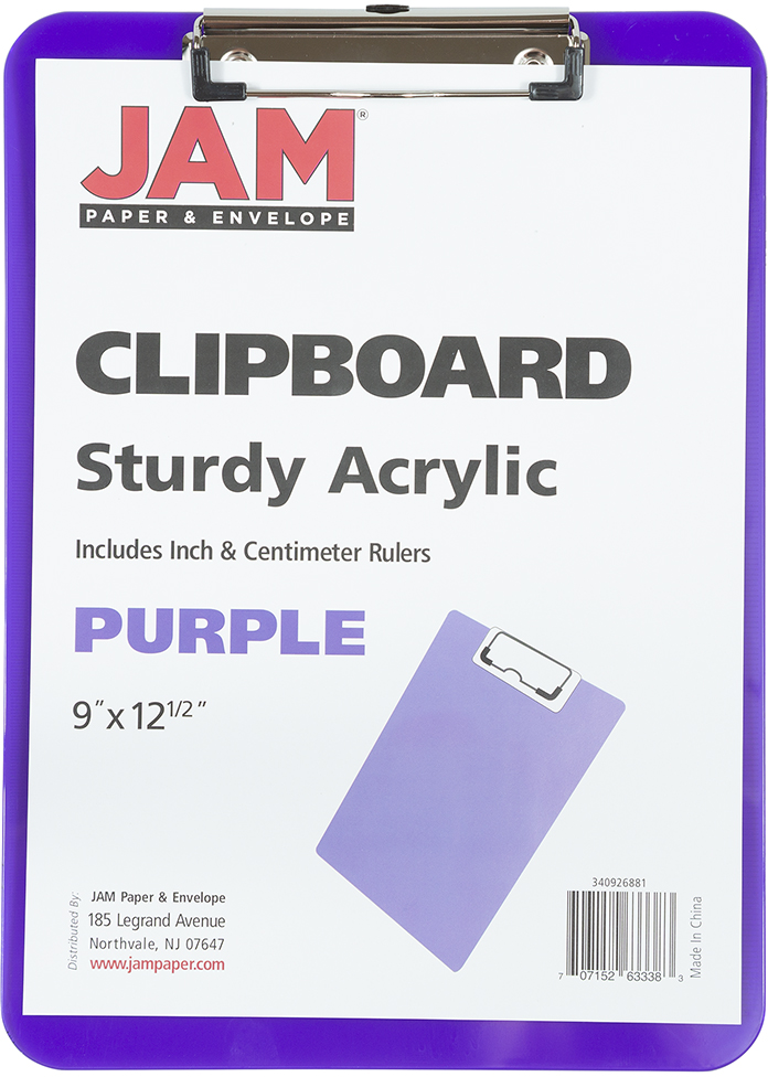 Purple 9 x 13 Plastic Clipboards