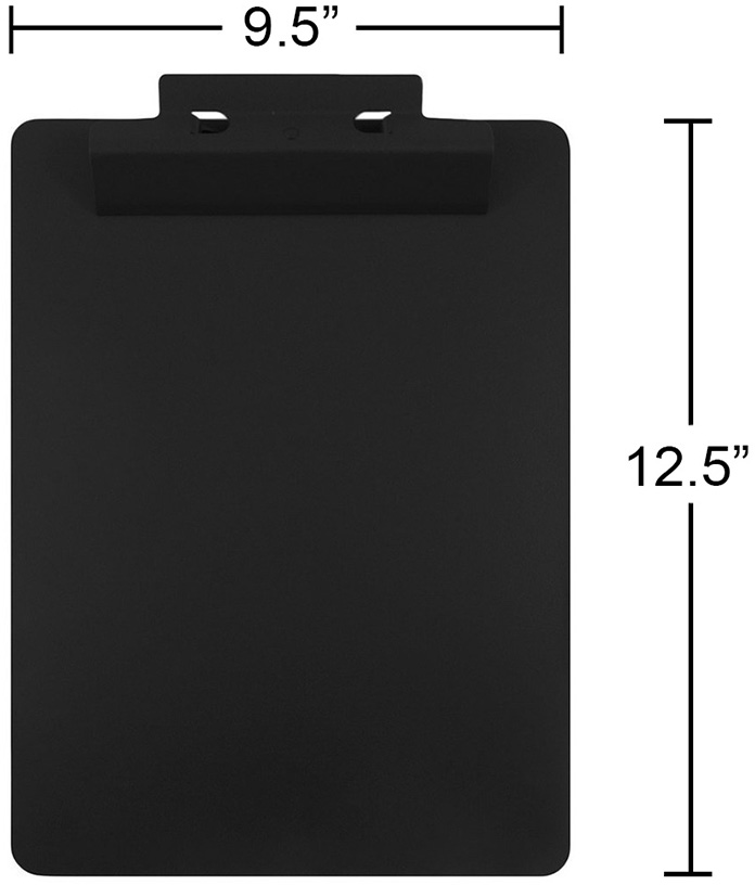 Black Aluminum 9 x 13 Clipboards with Hinge