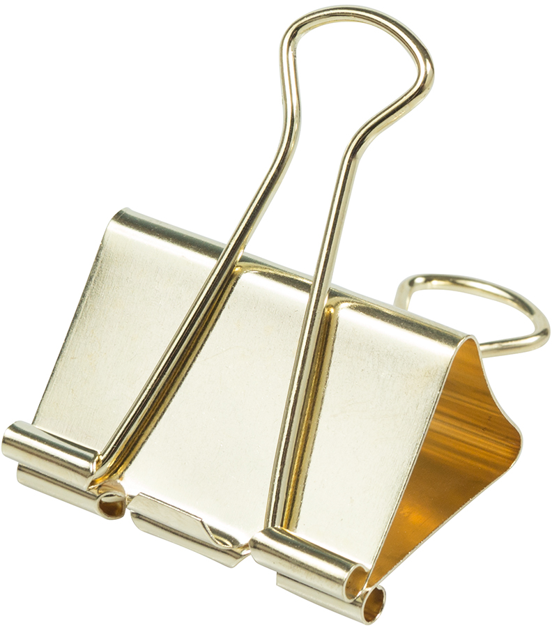 Gold Large 41mm Binder Clips - 12 Pack