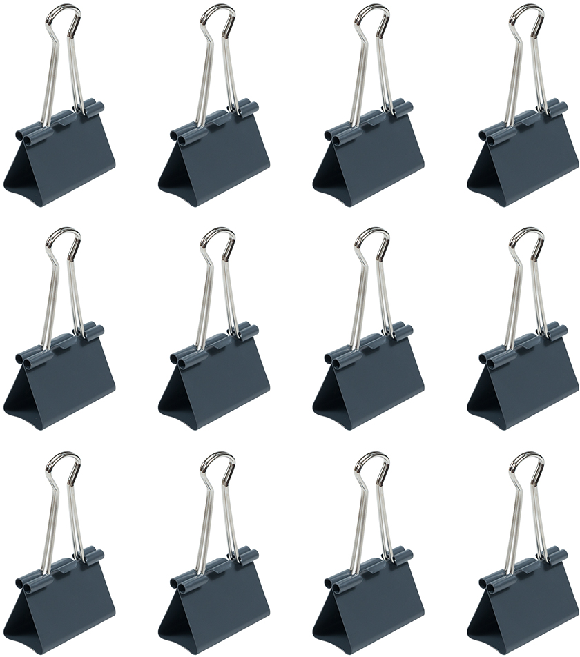 Gray Large 41mm Binder Clips - 12 Pack