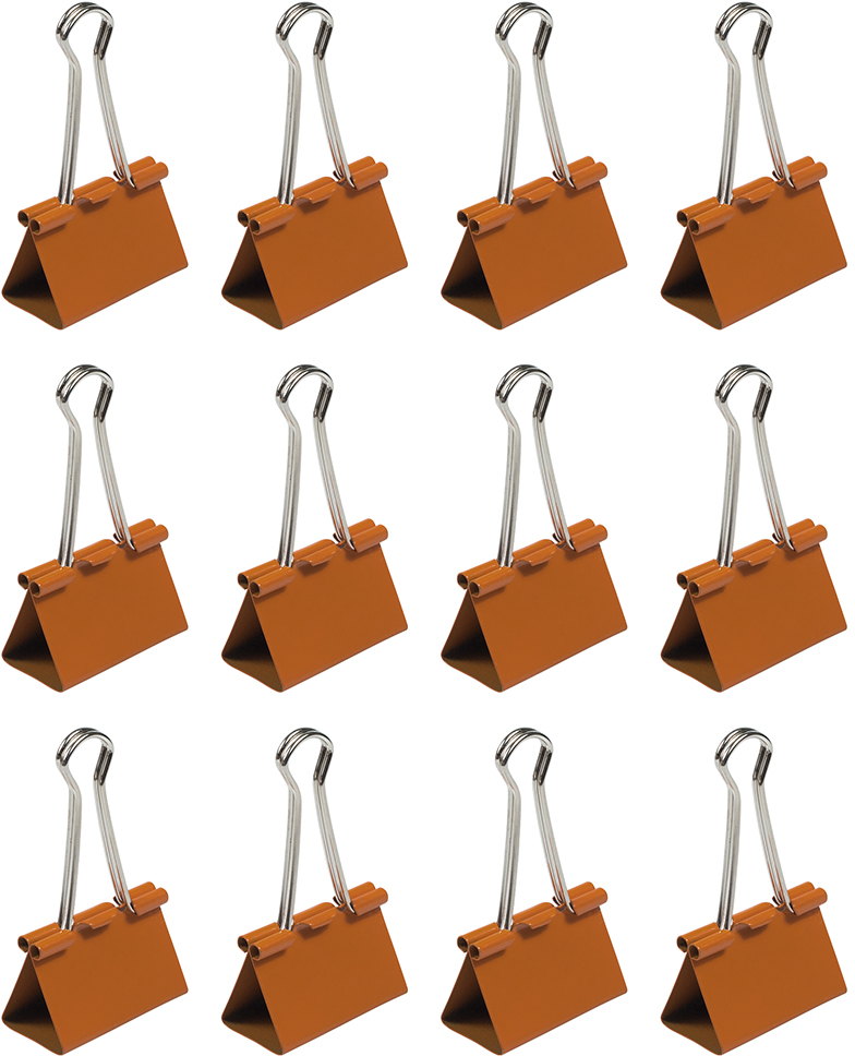 Orange Large 41mm Binder Clips - 12 Pack