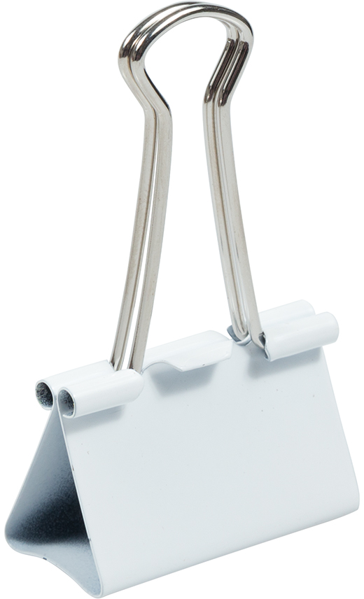 White Large 41mm Binder Clips - 12 Pack
