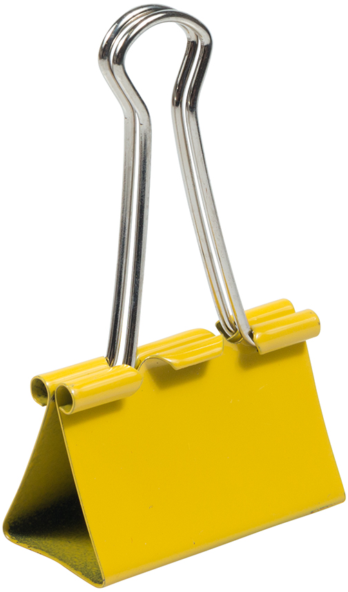 Yellow Large 41mm Binder Clips - 12 Pack