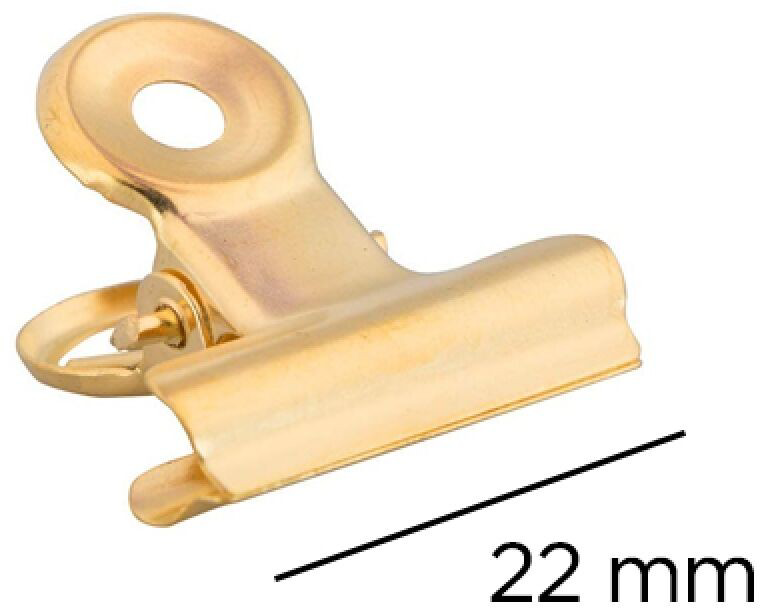 Gold Small 22mm Bulldog Clips - 25 Pack