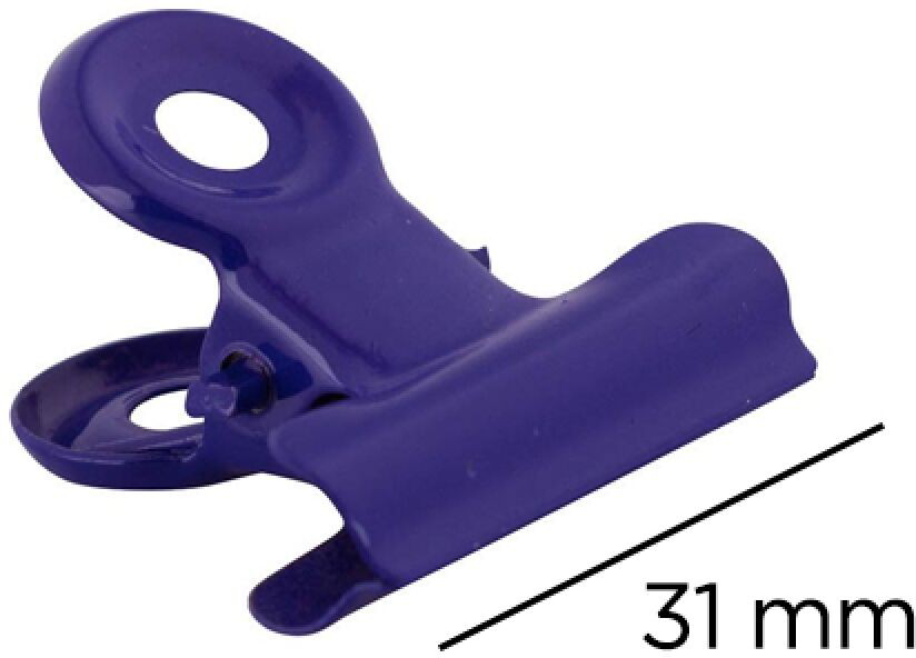Purple Medium 31mm Bulldog Clips - 15 Pack