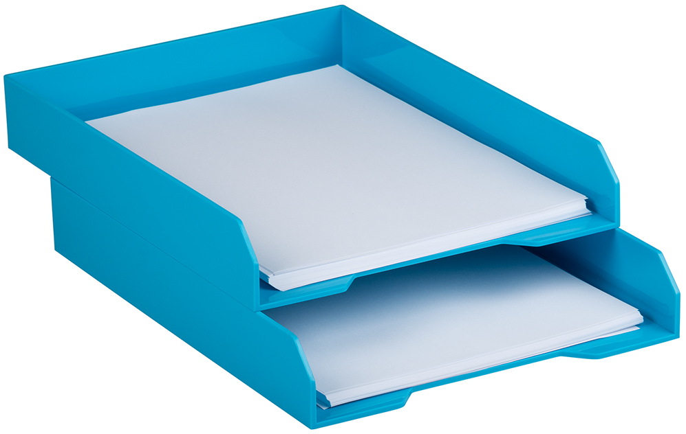 Blue Letter Paper Tray Desk Organizer