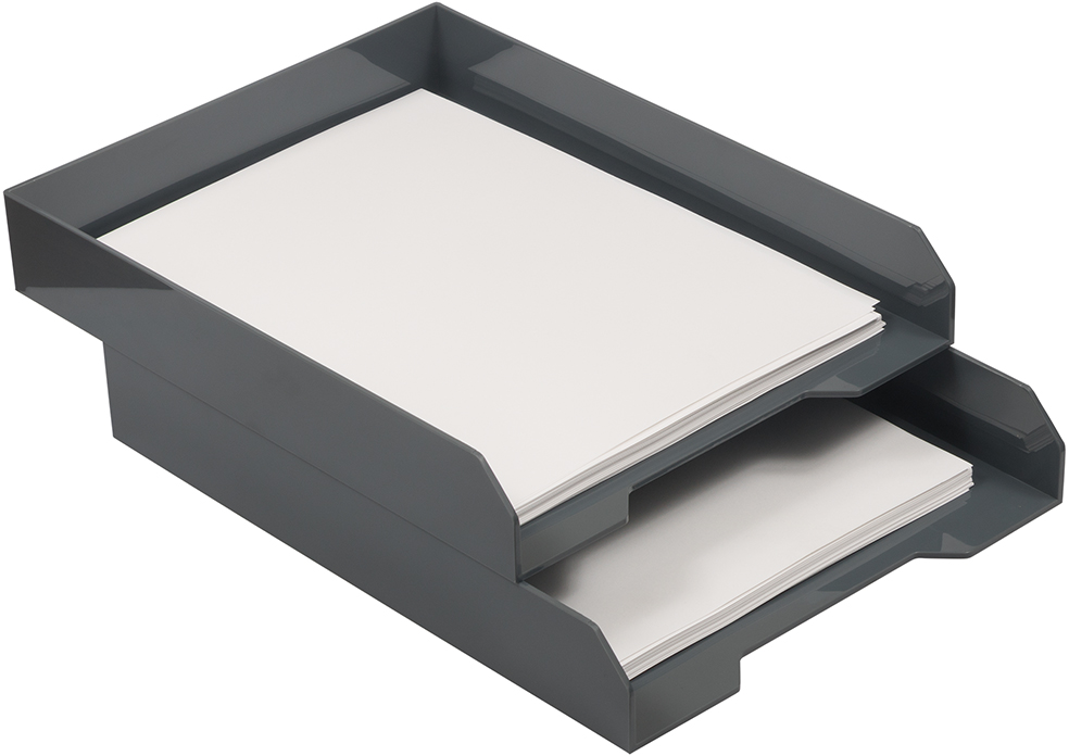 Gray Letter Paper Tray Desk Organizer