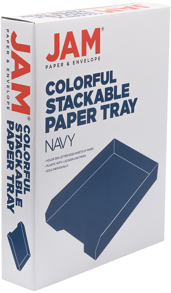 Navy Letter Paper Tray Desk Organizer
