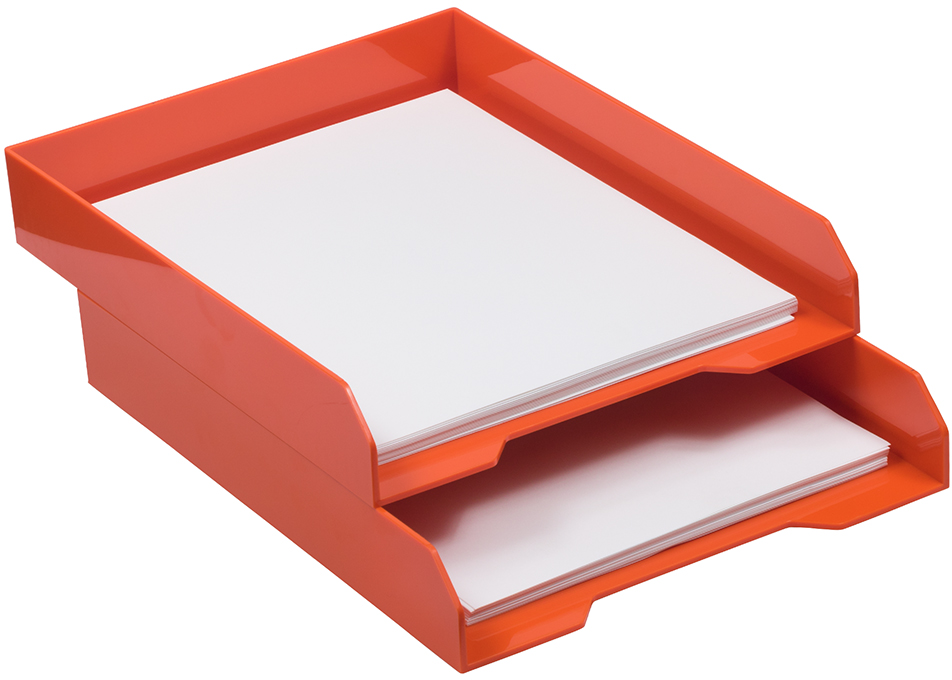 Orange Letter Paper Tray Desk Organizer