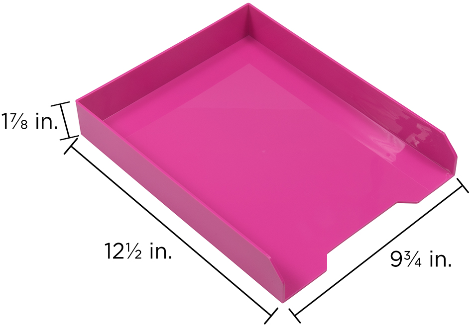 Fuchsia Letter Paper Tray Desk Organizer