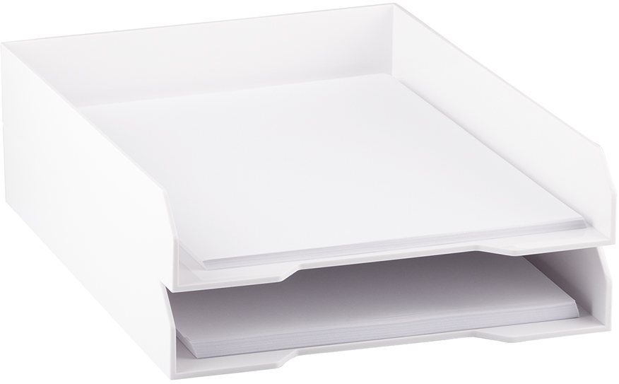 White Letter Paper Tray Desk Organizer