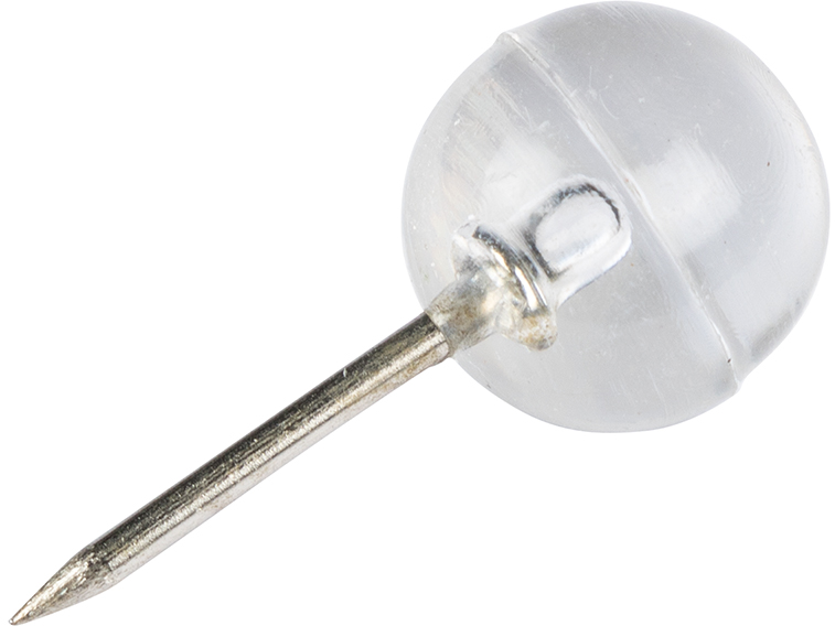 Clear Round Pushpins - 100 Pack