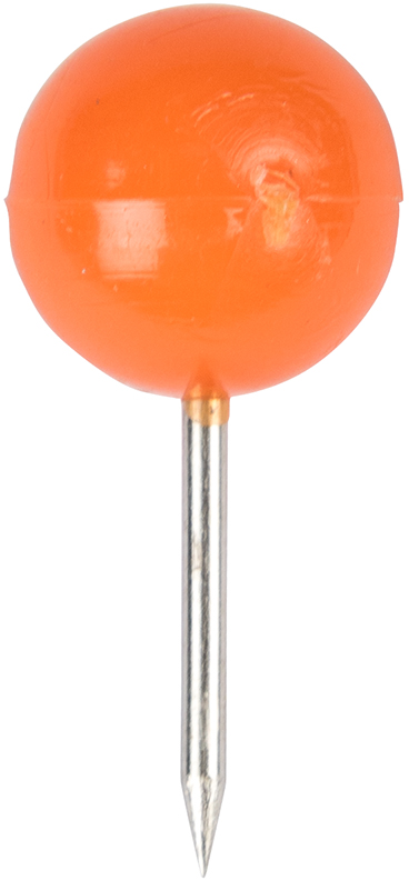 Orange Round Pushpins - 100 Pack