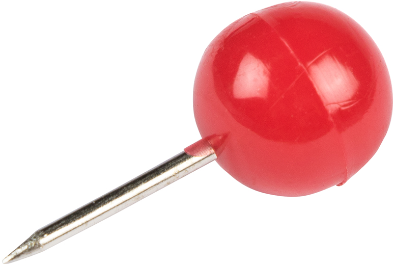 Red Round Pushpins - 100 Pack