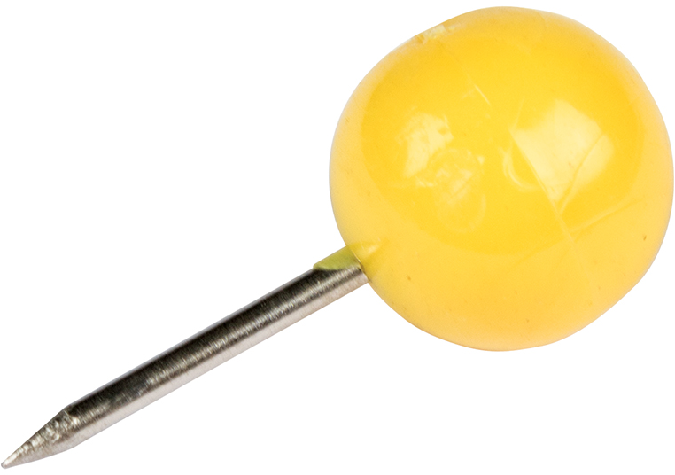 Yellow Round Pushpins - 100 Pack