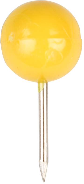 Yellow Round Pushpins - 100 Pack