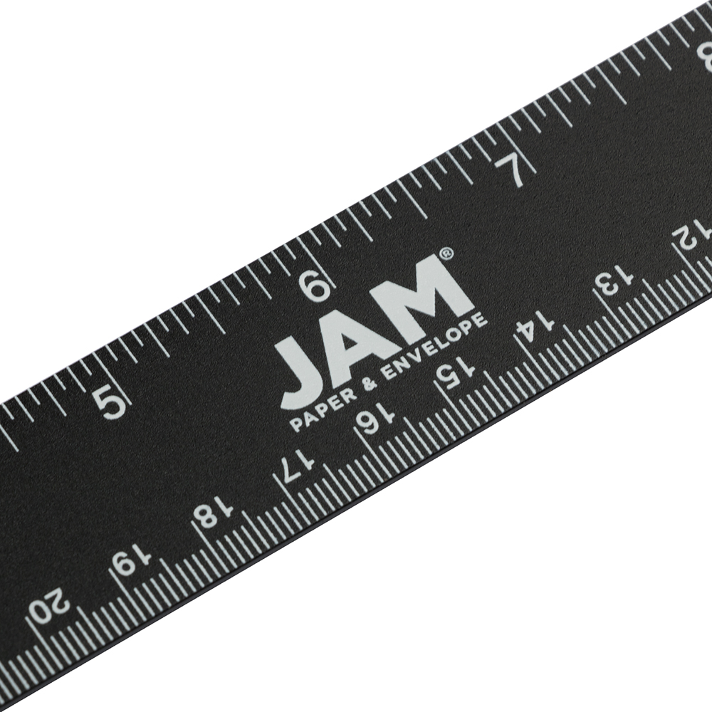Black Metallic 12 Inch Aluminum Ruler