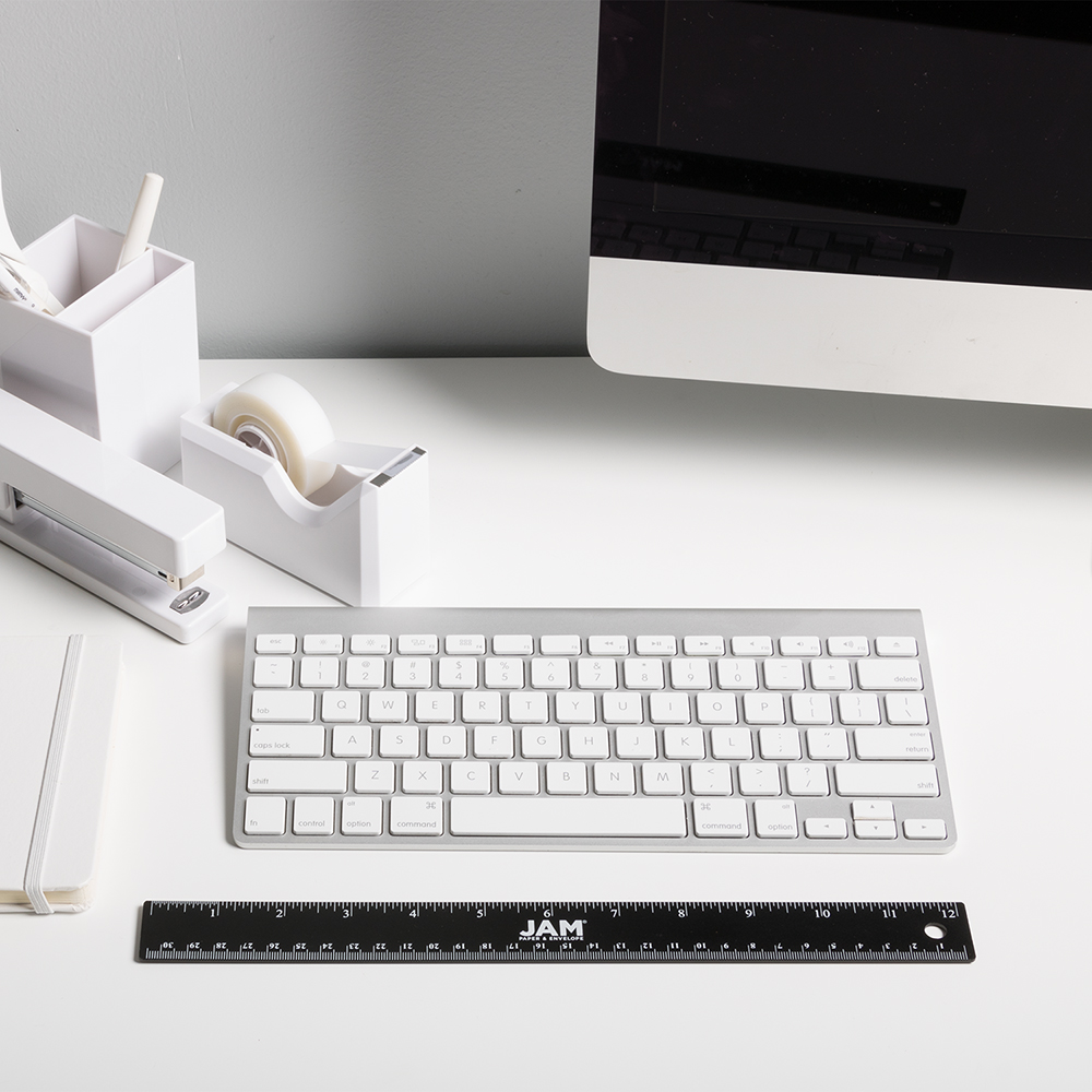 Black Metallic 12 Inch Aluminum Ruler
