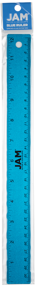 Blue Metallic 12 Inch Aluminum Ruler