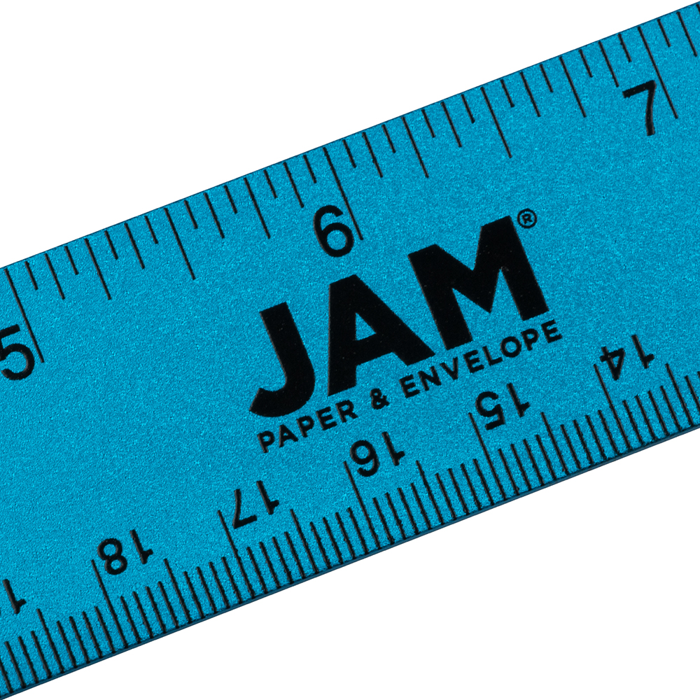 Blue Metallic 12 Inch Aluminum Ruler