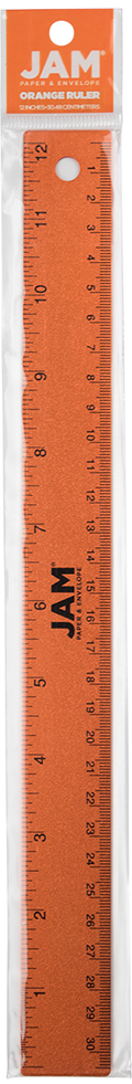 Orange Metallic 12 Inch Aluminum Ruler