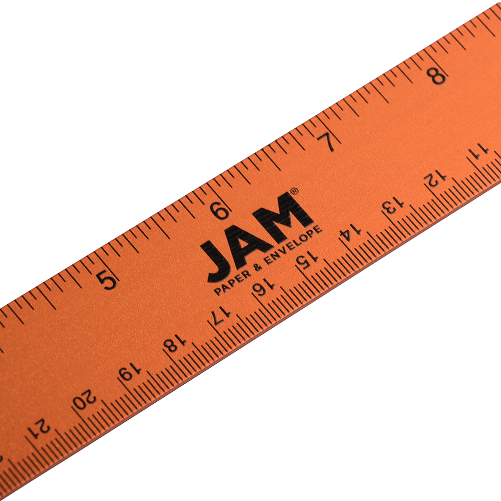 Orange Metallic 12 Inch Aluminum Ruler