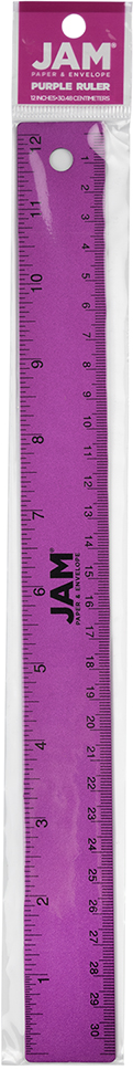 Purple Metallic 12 Inch Aluminum Ruler