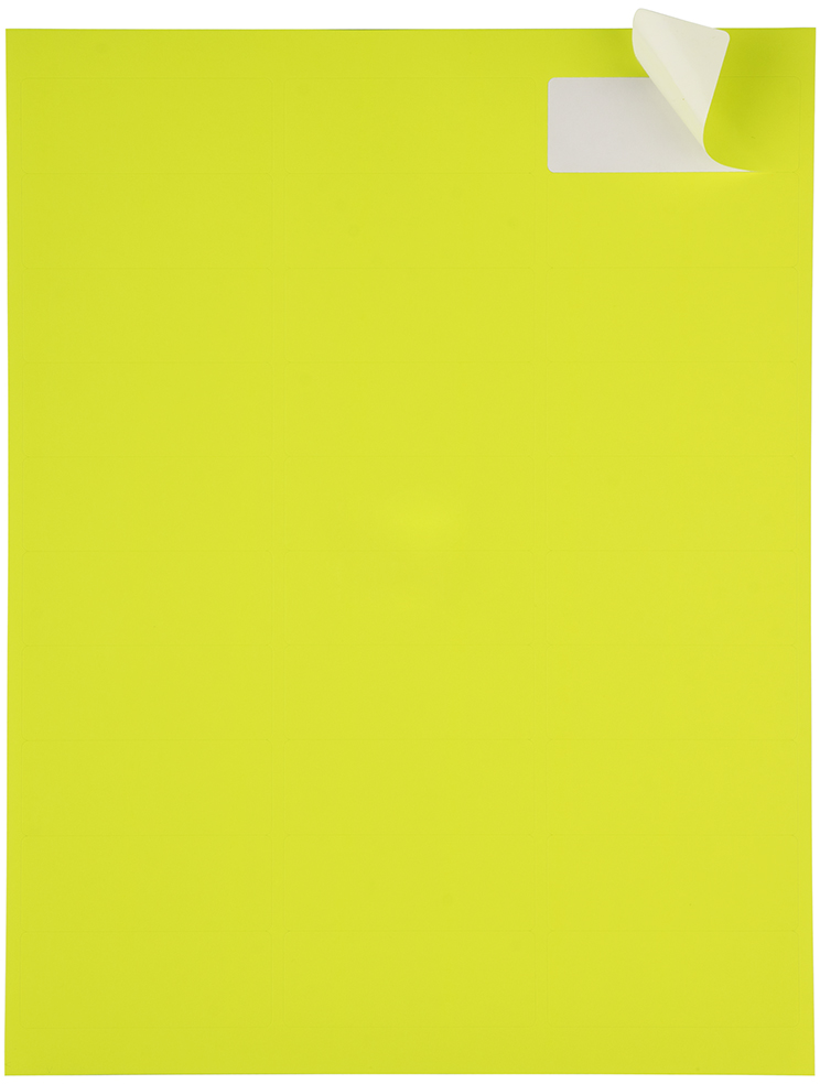 Neon Yellow 1 x 2 5/8 Return Address Labels