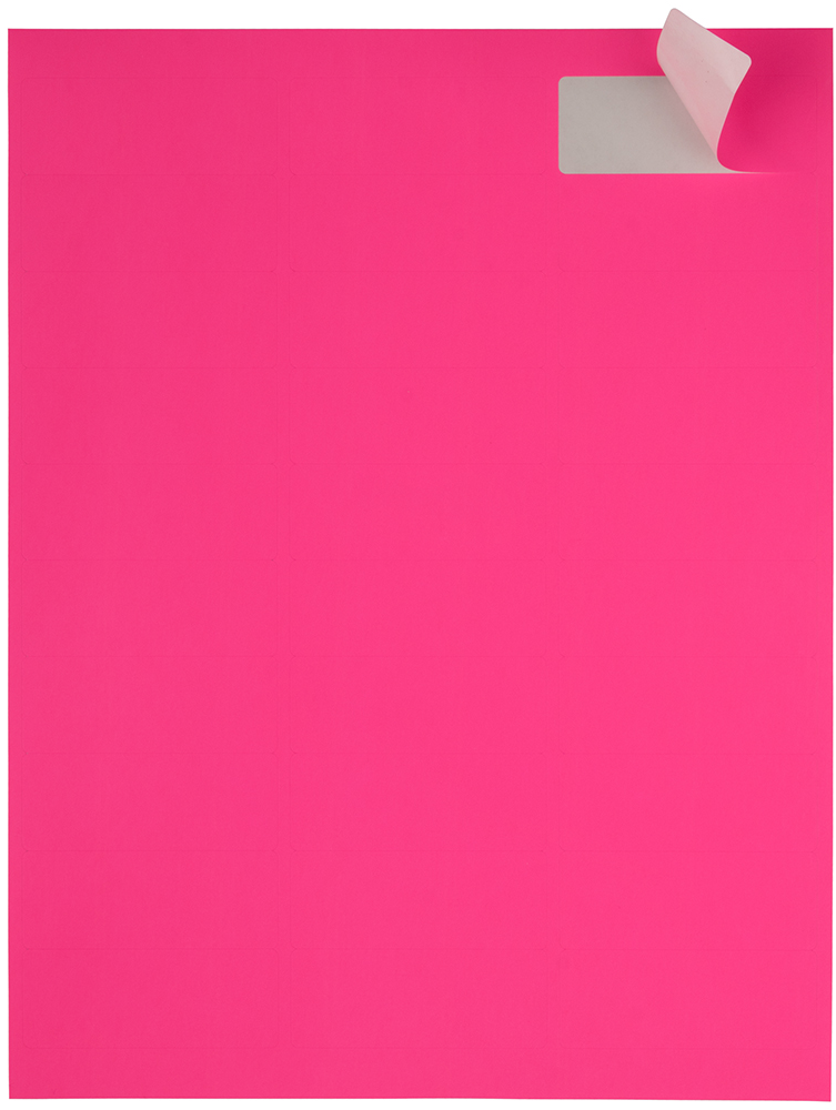 Neon Pink 1 x 2 5/8 Return Address Labels