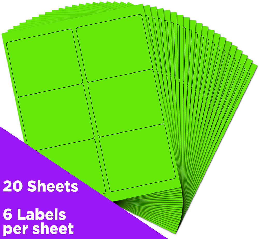 Neon Green 3 1/3 x 4 Shipping Labels