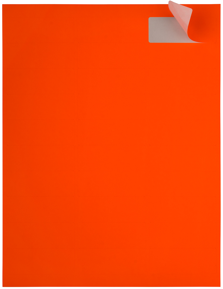 Neon Red 1 x 2 5/8 Return Address Labels