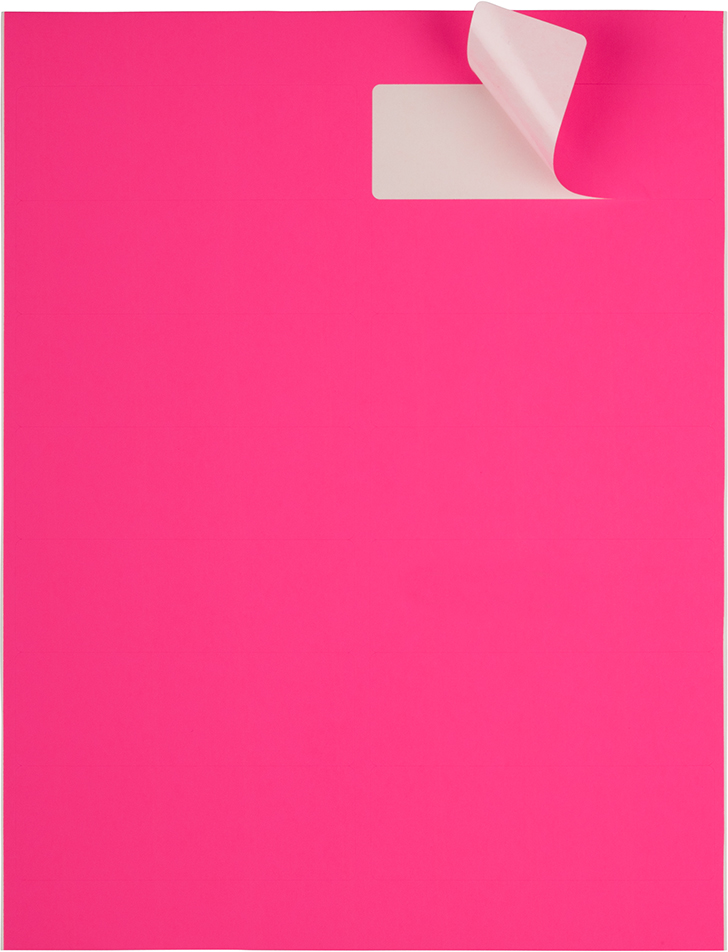 Neon Pink 1 1/3 x 4 Address Labels