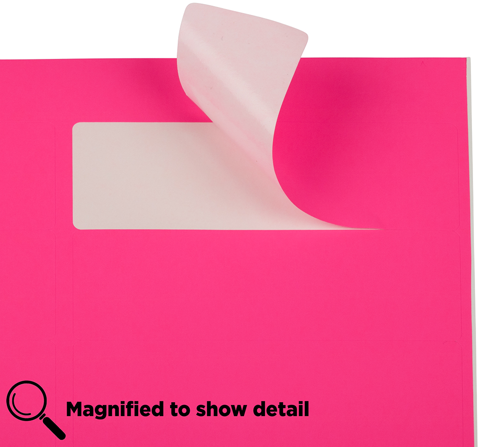 Neon Pink 1 1/3 x 4 Address Labels