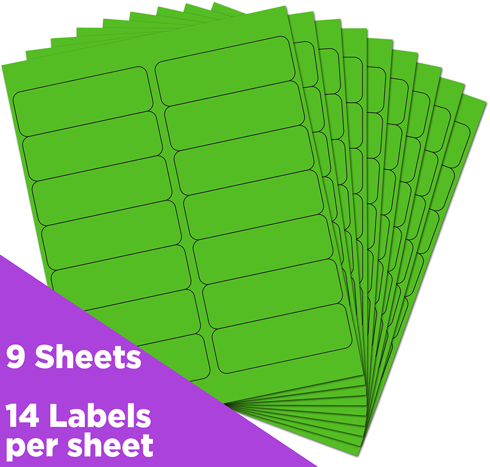 Neon Green 1 1/3 x 4 Address Labels