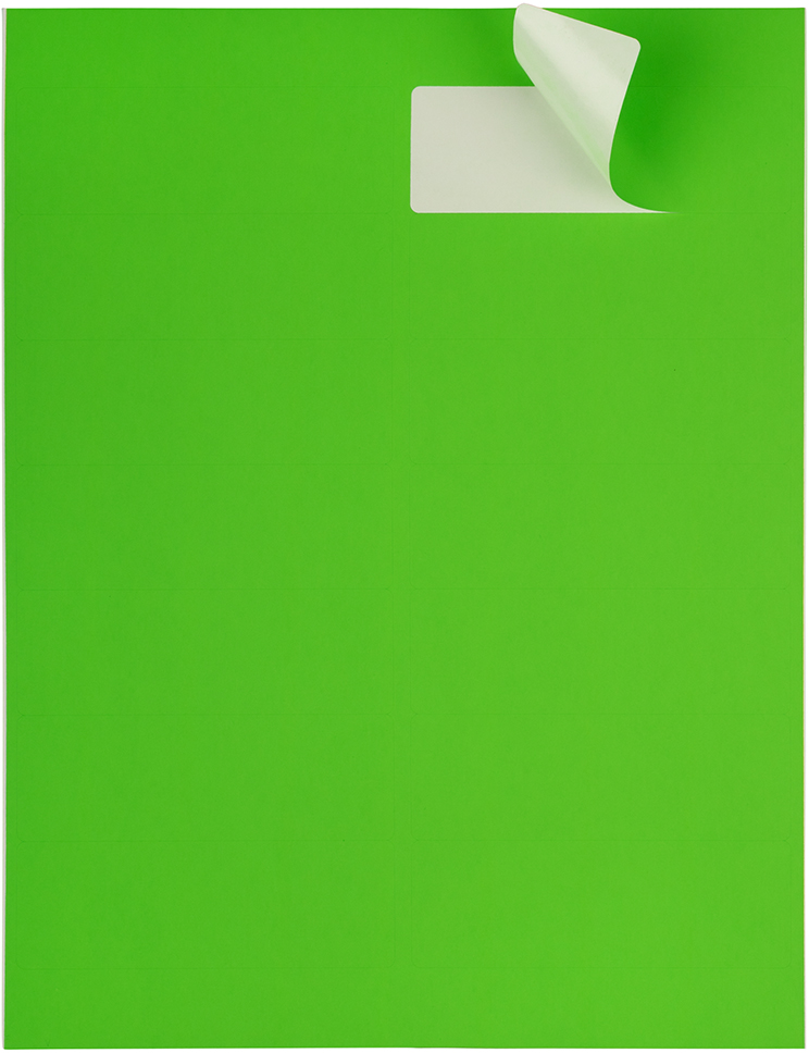Neon Green 1 1/3 x 4 Address Labels