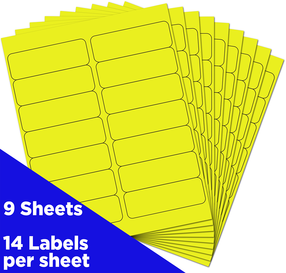 Neon Yellow 1 1/3 x 4 Address Labels