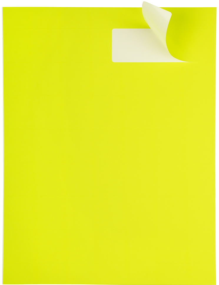 Neon Yellow 1 1/3 x 4 Address Labels
