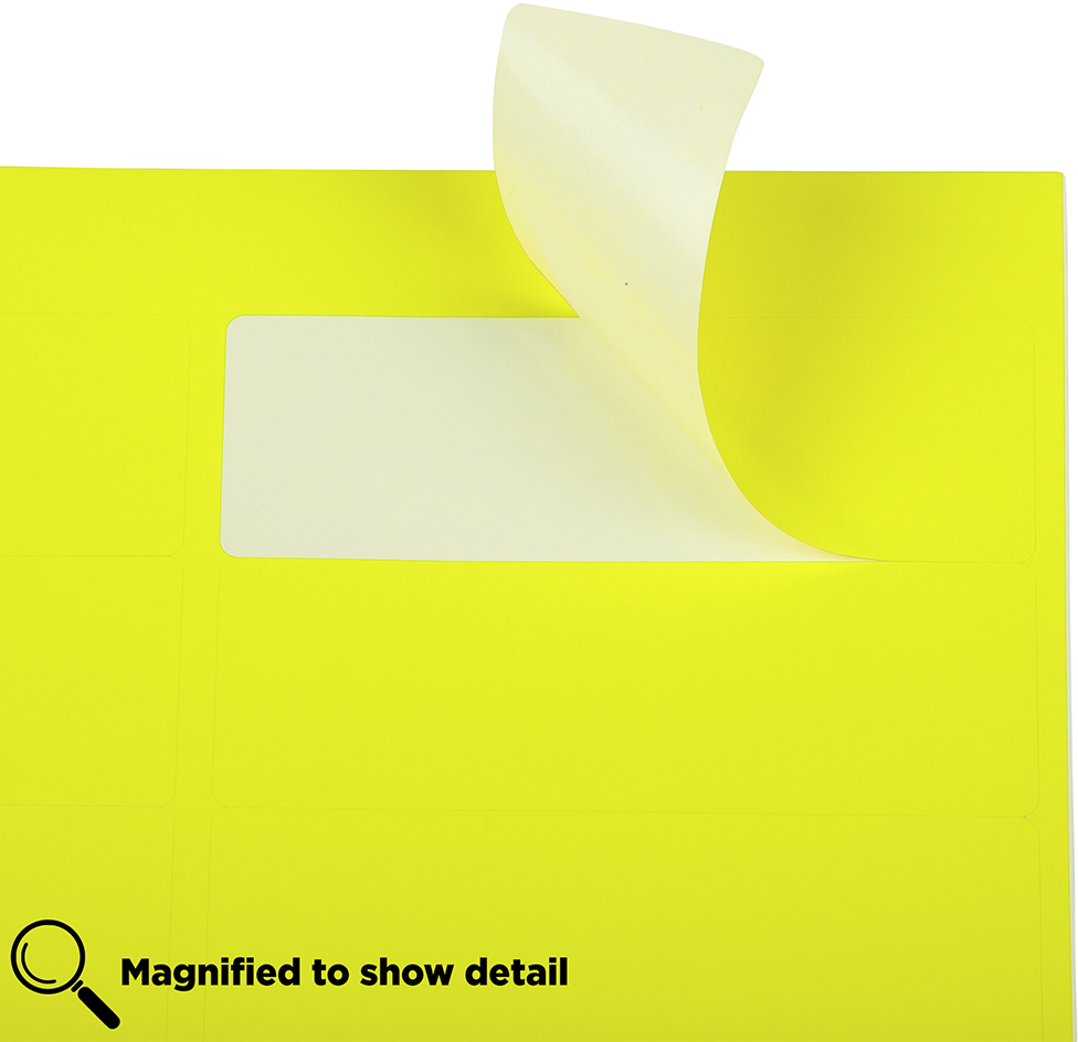 Neon Yellow 1 1/3 x 4 Address Labels