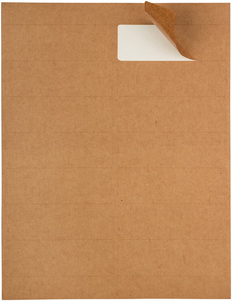 Brown Kraft 1 1/3 x 4 Address Labels