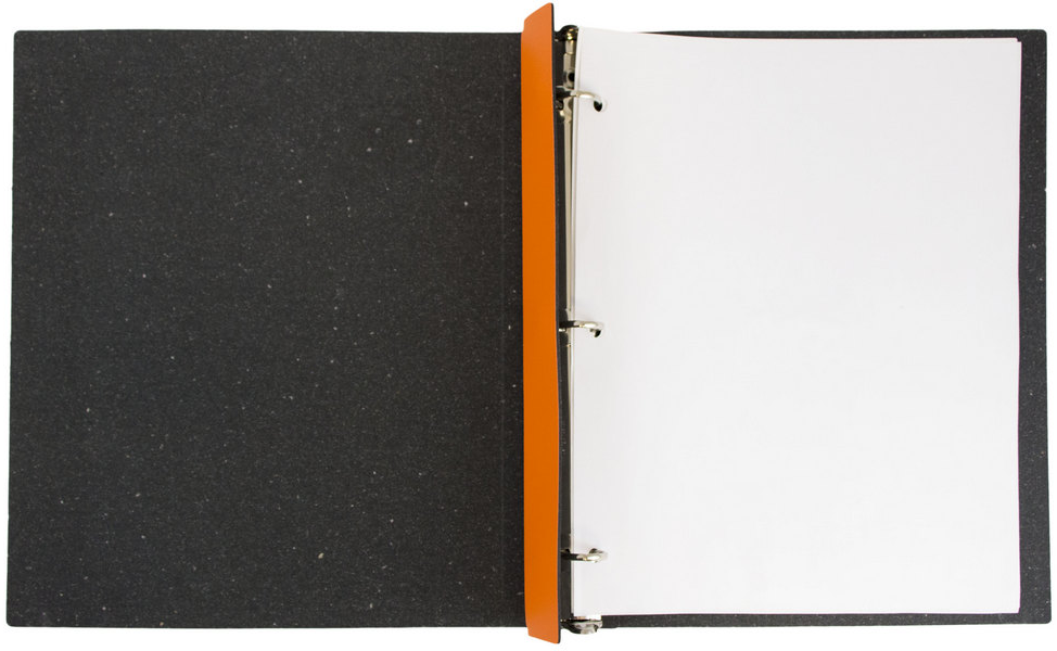 Orange Italian Leather 3/4 Inch 3-Ring Binder